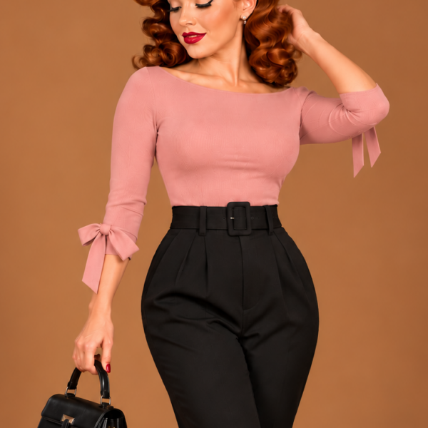CAMISETA PIN UP ROSA LAZOS