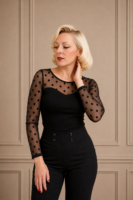 CAMISETA PINUP ESCOTE TUL TOPOS