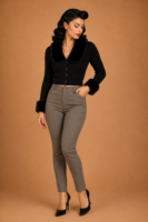 CARDIGAN NEGRO CUELLO PELO