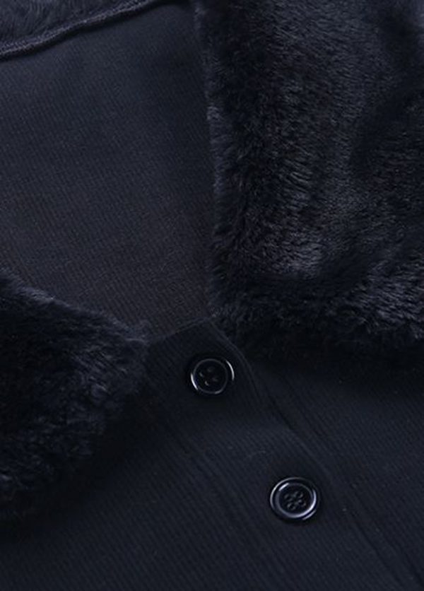 CARDIGAN NEGRO CUELLO PELO