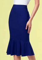 FALDA PINUP AZUL CORTE SIRENA