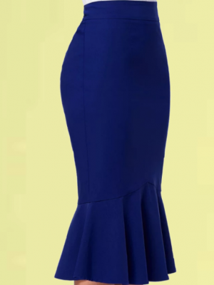 Falda azul corte sirena