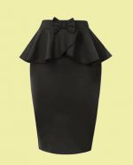 FALDA DE TUBO NEGRA PEPLUM Y LAZO