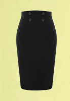 FALDA PINUP NEGRA CINTURA BOTONES