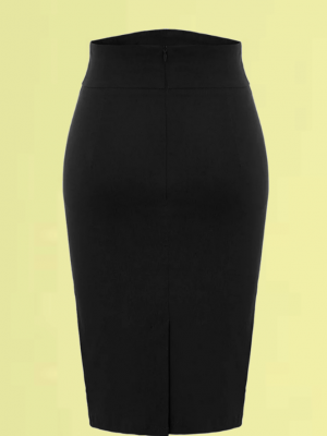 Falda de tubo negra con botones 2
