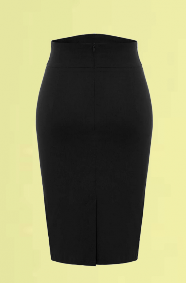 FALDA PINUP NEGRA CINTURA BOTONES