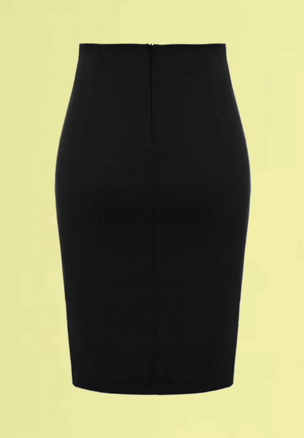 FALDA TUBO PINUP NEGRA BOTONES