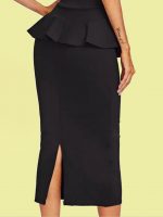 FALDA PINUP MIDI NEGRA VOLANTE