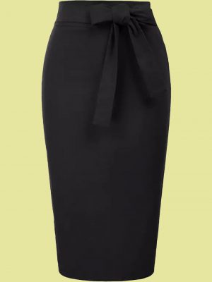 FALDA PINUP DE TUBO NEGRA LAZO