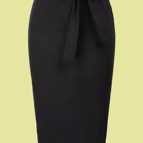 FALDA PINUP DE TUBO NEGRA LAZO