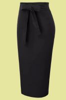 FALDA PINUP DE TUBO NEGRA LAZO