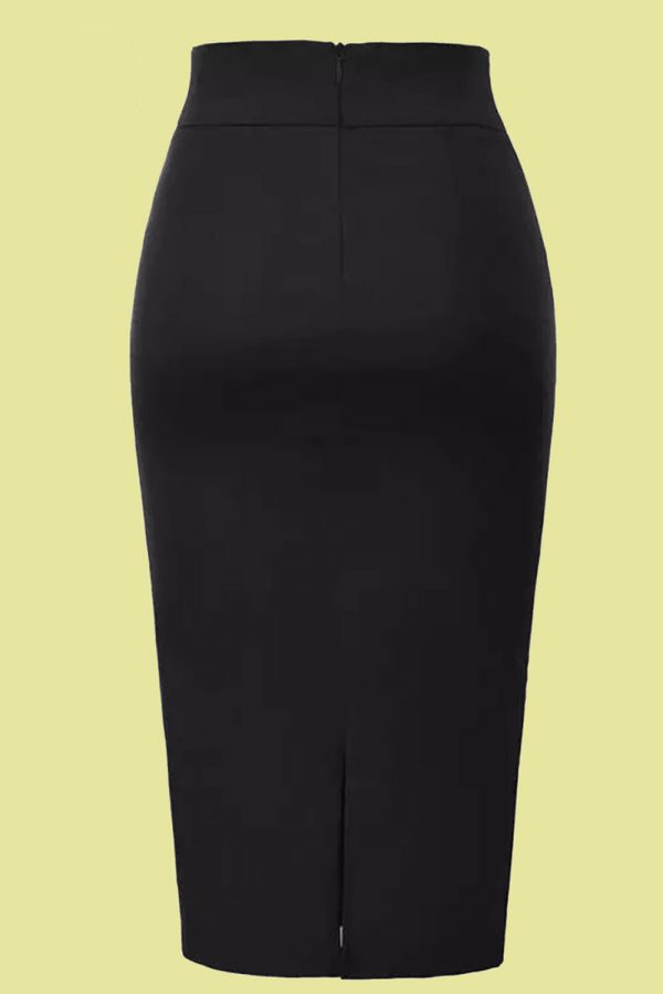 FALDA PINUP DE TUBO NEGRA LAZO