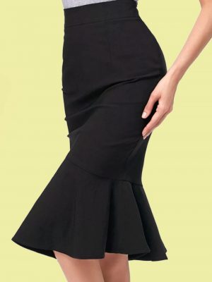 FALDA PINUP NEGRA CORTE SIRENA