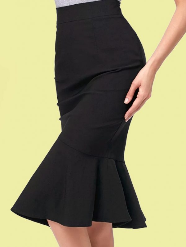 FALDA PINUP NEGRA CORTE SIRENA