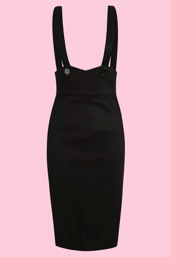 FALDA PINUP TUBO CINTURA ALTA TIRANTES