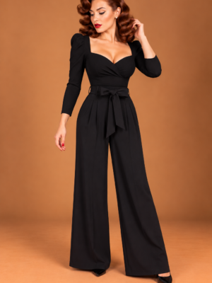 PANTALON VINTAGE NEGRO PALAZZO