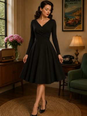 VESTIDO VINTAGE ESCOTE CRUZADO