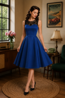 VESTIDO PINUP VUELO ESCOTE ENCAJE
