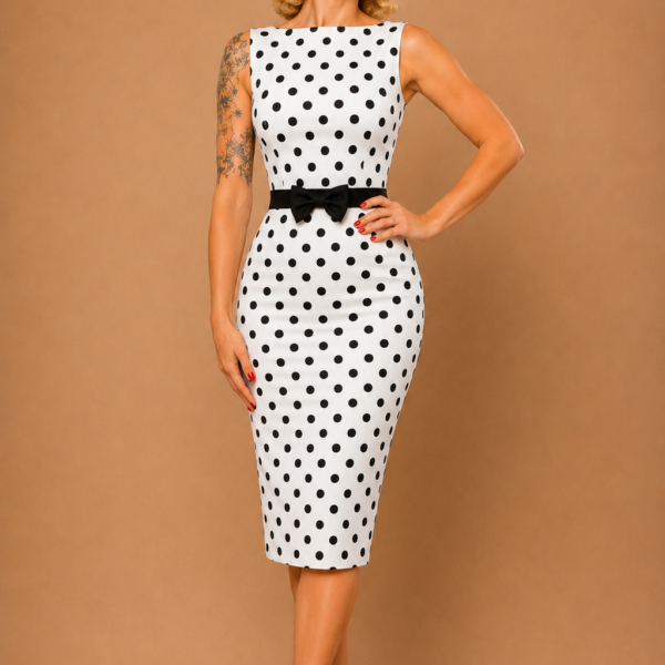 VESTIDO PIN UP ESTILO AUDREY TOPOS