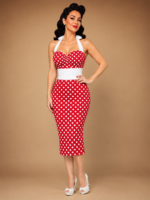 VESTIDO PINUP LUNARES CUELLO HALTER
