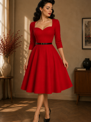 VESTIDO PINUP ESCOTE CORAZON