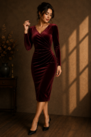 VESTIDO VINTAGE VELVET CRUZADO