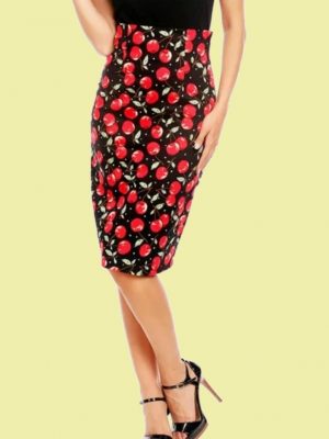 FALDA TUBO PINUP CEREZAS