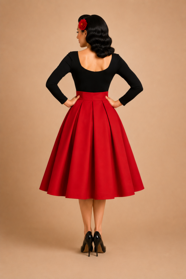 FALDA VINTAGE PLIEGUES Y LAZO