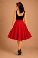 FALDA DE VUELO PINUP ROJA
