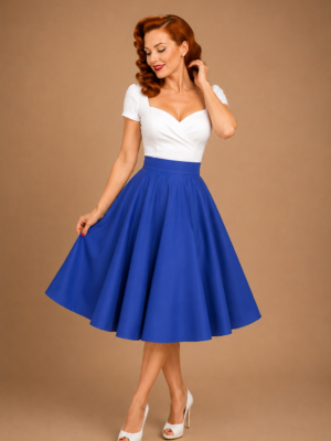 FALDA DE VUELO PINUP AZUL