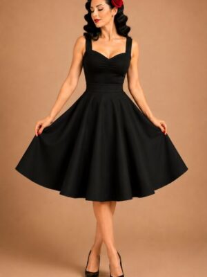 FALDA DE VUELO PINUP NEGRA