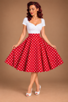 FALDA PINUP ROJA TOPOS