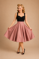 FALDA DE VUELO PINUP ROSA