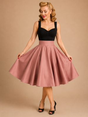 FALDA DE VUELO PINUP ROSA