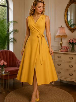 VESTIDO PINUP CRUZADO LAZO