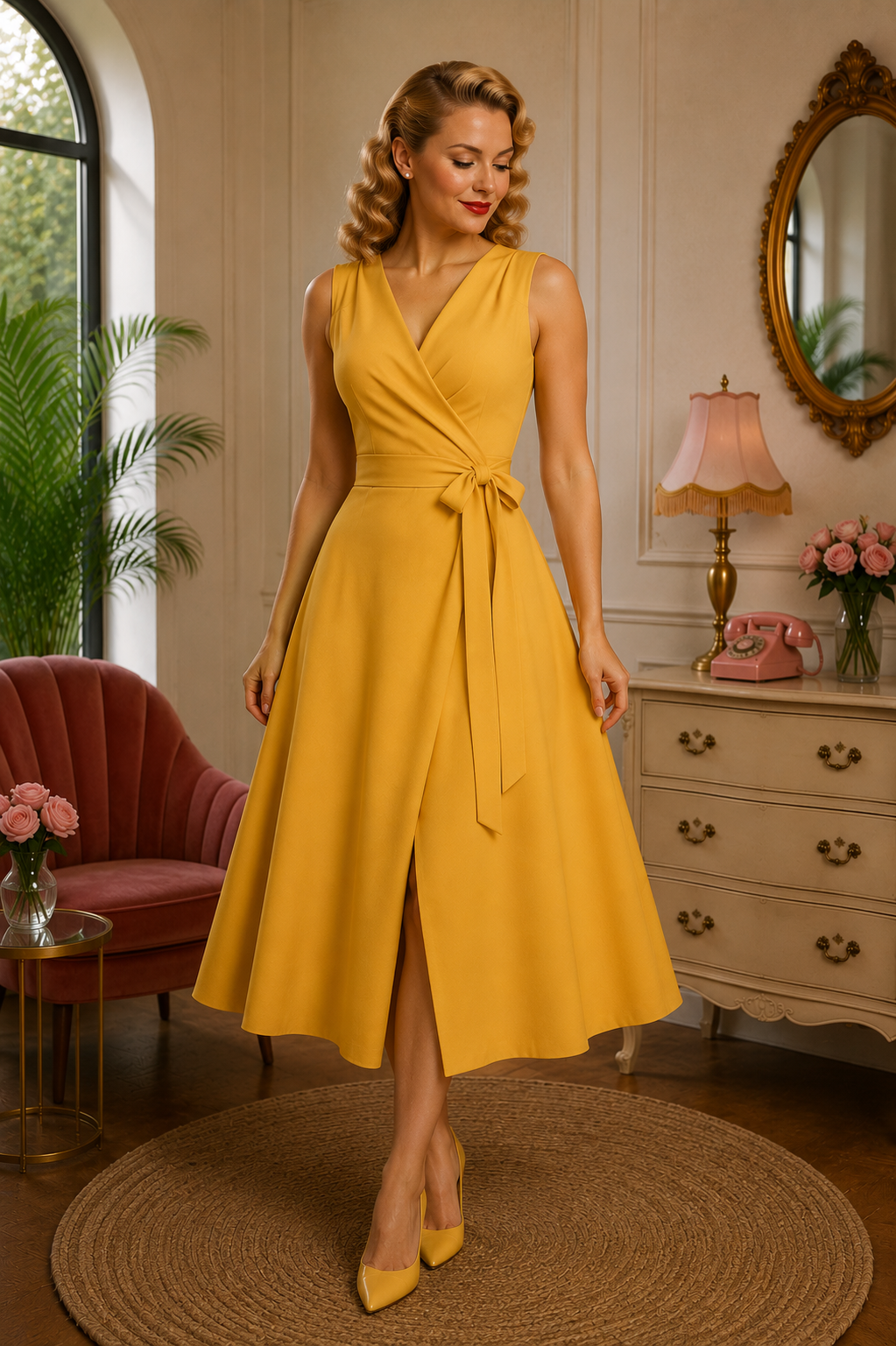 VESTIDO PINUP CRUZADO LAZO