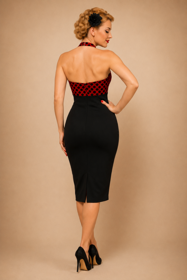 VESTIDO DE TUBO PINUP ESCOTE CRUZADO