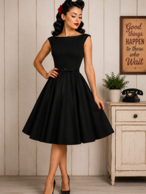 VESTIDO PINUP ESCOTE BARCO