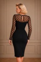VESTIDO PIN UP MANGAS TUL TOPOS