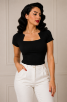 CAMISETA ROCKABILLY NEGRA ESCOTE