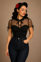 BLUSA PINUP TUL PLUMETI