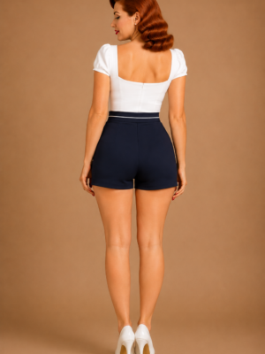 Pantalón corto pin up marino botones