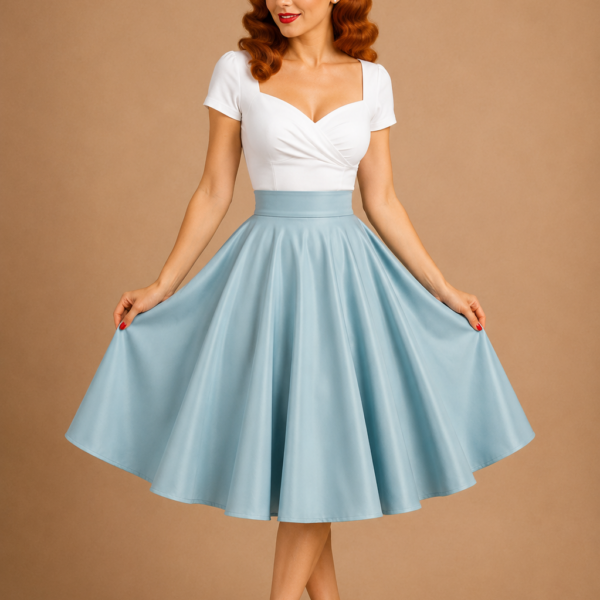 FALDA DE VUELO PIN UP AZUL