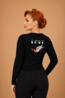 CARDIGAN NEGRO CORAZONES