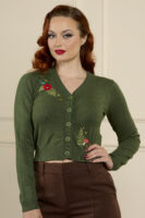 CARDIGAN VERDE FLORES