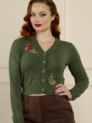 CARDIGAN VERDE FLORES