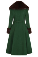 ABRIGO PIN UP VERDE CUELLO PELO
