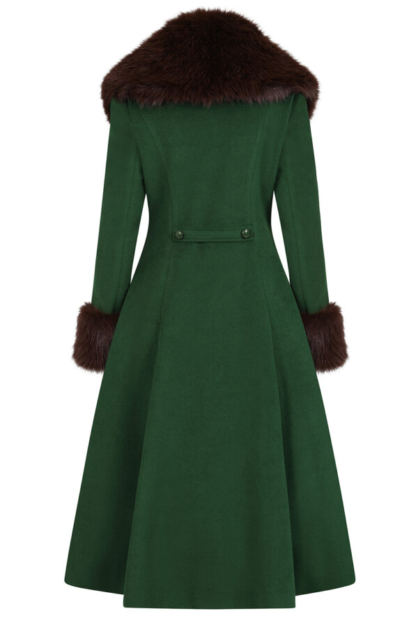 ABRIGO PIN UP VERDE CUELLO PELO
