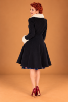 ABRIGO PIN UP NEGRO CUELLO PELO