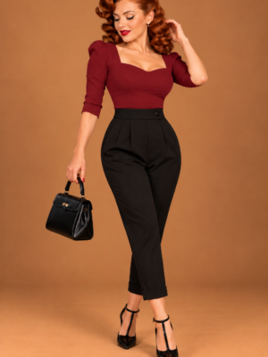 CAMISETA PINUP MANGA PLIEGUES